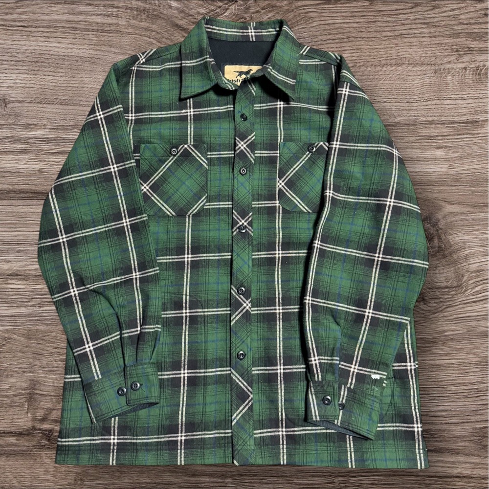 Irish‎ Setter by Red Wing Quilted Flannel Jacket Green Plaid Men's L